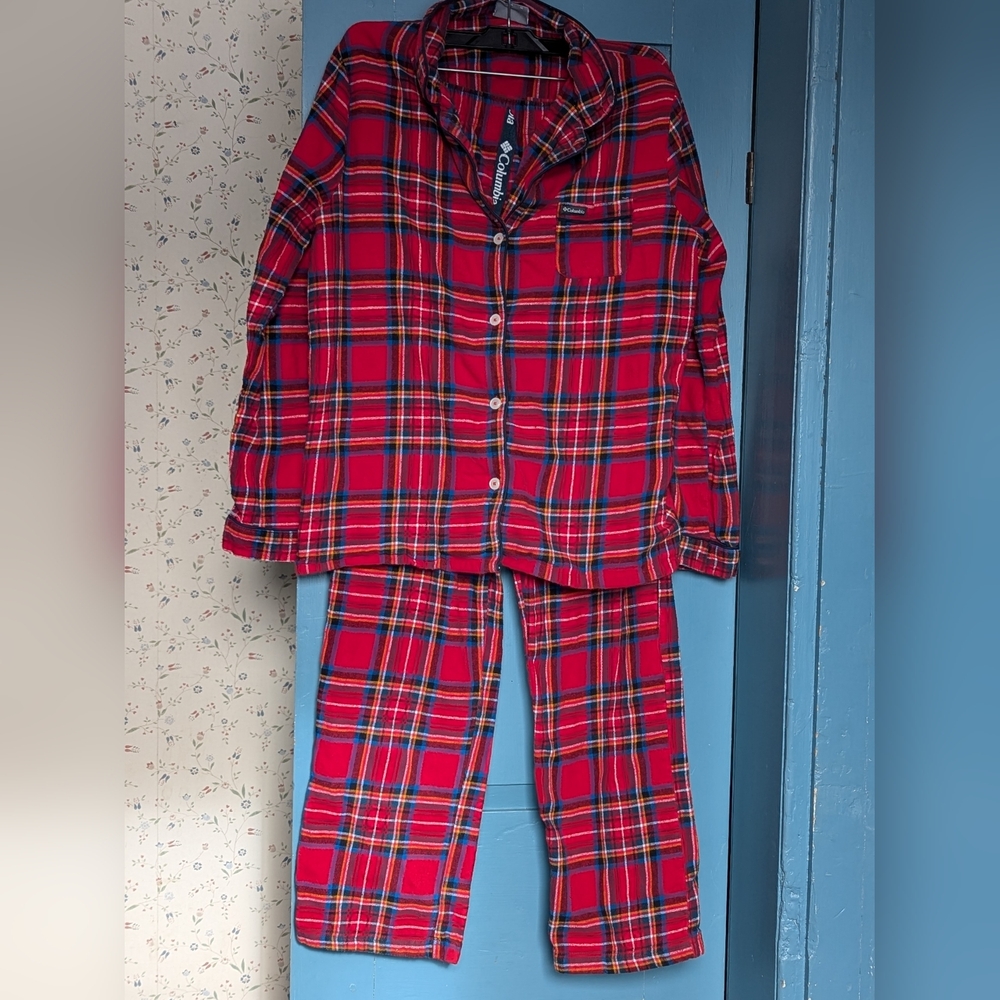 Columbia Pajamas Plaid Cotton Flannel M Tartan Cabin Core Cozy Preppy Classic